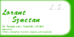 lorant szmetan business card